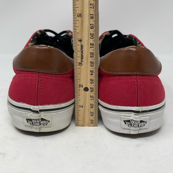 Vans  Maroon Red Authentic Low Pro Canvas Sneaker Leopard Interior - Picture 6 of 11